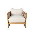 Moda Furnishings Acacia Wood Rope Weaving Patio Outdoor Single Sofa With Cream Cushions - 4 of 4