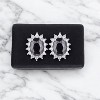 Slickblue Petite Royal Oval Earrings – Rhodium Plated, Silvertone Finish, 6 Color Options - 3 of 3