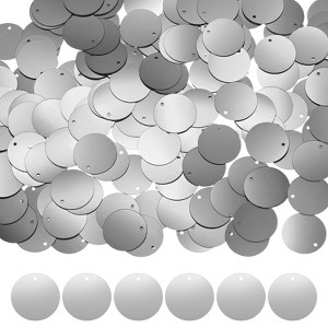 Unique Bargains PVC Durable Lightweight Bend-Resistant Sequin Embellishments 450 Pcs Silver - 1 of 4