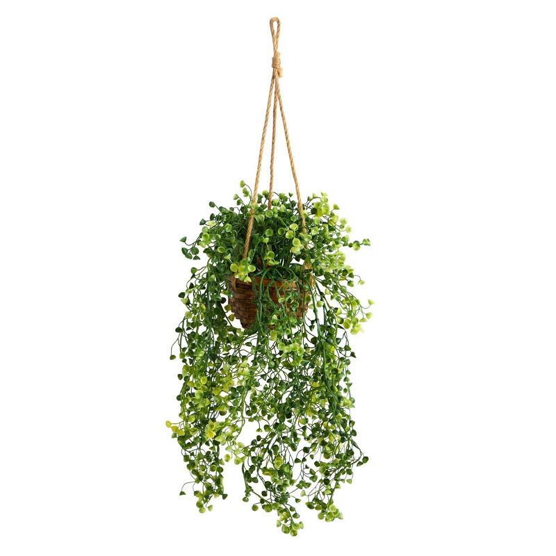 Nearly Natural 20-in Baby Tear Artificial Plant in Hanging Basket, 1 of 5
