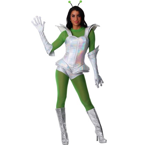 HalloweenCostumes.com Small Women Women's Galactic Alien Costume, Gray/Green