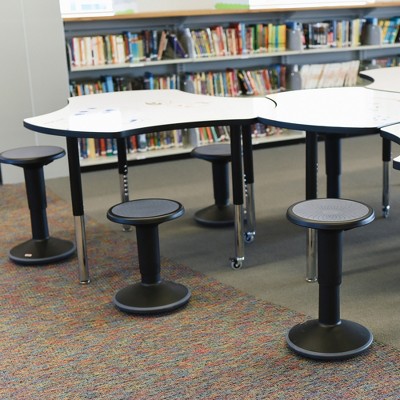 Black Adjustable Height Wobble Stool with Cushioned Seat