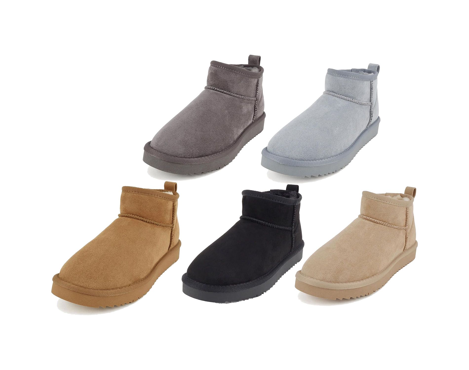 Soda MUTUAL Women's Faux Fur Mini Snow Ankle Boots