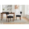 Grungis Linen Armless Kitchen Chair Set of 2,Upholstered Dining Chairs with Curved Backrest and Solid Wooden Legs for Dining Room,Kitchen - 2 of 4