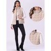 INSPIRE CHIC Women's Stand Collar Fully Lined Sleeveless Faux Fur Fluffy Zip Vest - 2 of 4