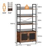 Industrial Bookcase with 4 Tiers Storage Shelf, Rustic Bookshelf, Tall Display Rack Cabinet Bookshelf, for Bedroom, Living Room, Home Office, Brown - 3 of 4