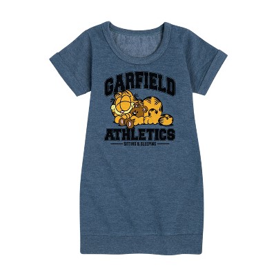 - Garfield - Sleeping Athletics Graphic Short Sleeve Fleece Dress