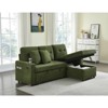 TiramisuBest 3 in 1 Pull Out Couch & L Shaped Sectional Sofa Chenille Convertible Storage Ottoman - 4 of 4