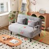 NicBex Velvet Convertible Sofa Bed, Tri-Fold Sleeper Sofa with Adjustable Backrest & Pillow, Leisure Chaise Lounge Couch for Living Room,Loveseat Sofa - 2 of 4
