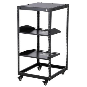 CuisinSmart 10/12/15/20U Open Frame Server Rack, Wall-Mountable & Free Standing IT Rack w/Swivel Casters, 2 Rack Shelves, Network Rack for Computer - 1 of 4