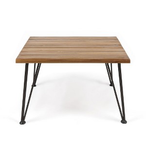 ACEPANO 32.5 in. W Modern Industrial-Style Coffee Table with Rosewood Top & Iron Frame-Brown - 1 of 4