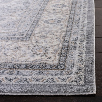 Isabella Gray and Cream Round Synthetic Area Rug