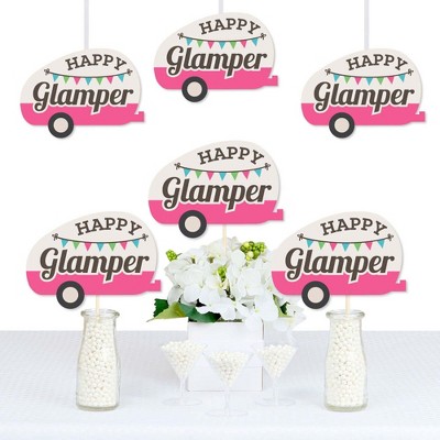 Big Dot of Happiness Let's Go Glamping - Camper Decorations DIY Camp Glamp Party or Birthday Party Essentials - Set of 20