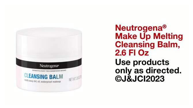 Neutrogena Makeup Melting Cleansing Balm - Fragrance Free - 2.6 oz, 2 of 10, play video
