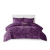 Racxily 3-Piece Velvet Comforter Set, Diamond Quilted Design with Throw Pillow - 2 of 4