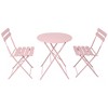 3 Pieces Patio Bistro Balcony Metail Chair Table Set - 3 of 4