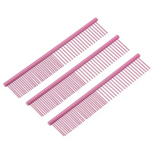 Unique Bargains Stainless Steel Rounded Ends Gentle Care Pet Comb 3 Pcs - 1 of 4