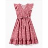 PATPAT Mommy and Me Matching Outfits All Over Dots Pink Cross Wrap V Neck Ruffle Flutter-sleeve Dress - 3 of 4
