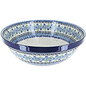 Blue Rose Polish Pottery 55 Ceramika Artystyczna Large Serving Bowl - 1 of 1