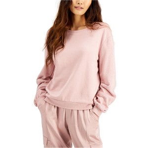 I.N.C International Concepts Womens Embellished-Sleeve Sweatshirt, Pink, Large - 1 of 1