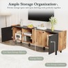 Mid Century TV Stand for TVs up to 70'', Media Console with 3 Cabinets & Open Shelves, Entertainment Center for Living Room, Bedroom - 2 of 4