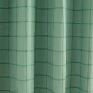 LunaLulinlk 72”L x 72”W Green Plaid Textured Polyester Cotton Blend Shower Curtain - 1 of 4