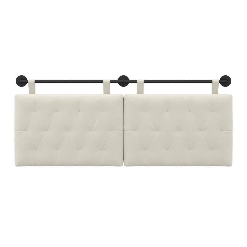 Full/Queen Remi Diamond Button Tufted Kids&#39; Headboard Cloud White - Nathan James, 3 of 8