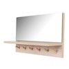 Kiera Grace 23.6" Alva Accent Mirror Shelf with 6 Pegs: Wall-Mounted, Rectangular, Engineered Wood, No Assembly Required - 2 of 4