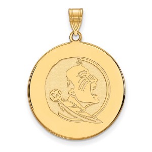Black Bow Jewelry 10k Yellow Gold Florida State Seminoles NCAA Extra Large Pendant - 1 of 3