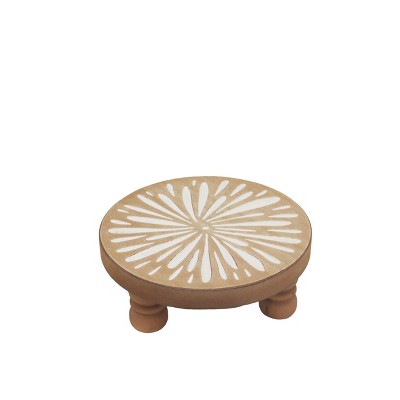 VIP Wood 9 in. Brown Carved Floral Riser