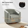 Set of 2 Molly Modern 360-degree Swivel Barrel Genuine Leather Chair with Solid Wood Base|ARTFUL LIVING DESIGN - 4 of 4