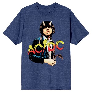 ACDC Album Logo Men's Navy Heather Blue Graphic Tee - 1 of 1
