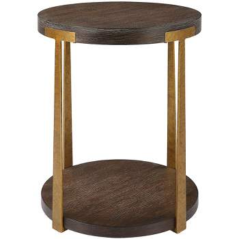 Uttermost Palisade 19" Wide Coffee Wood Round Side Table