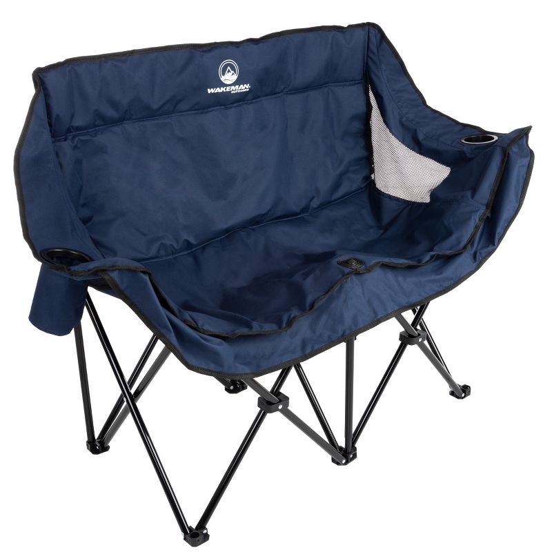 Wakeman Outdoor Camping Chair Loveseat, Blue, 1 of 10