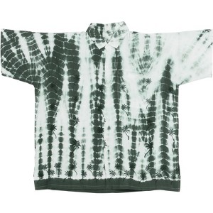 LA LEELA Men's Button Down Hawaiian Shirt Stylish Beach Short Sleeves Aloha Party Casual Tops Summer Funky Holidays Shirts 3XL Ebony, Tie Dye - 1 of 3