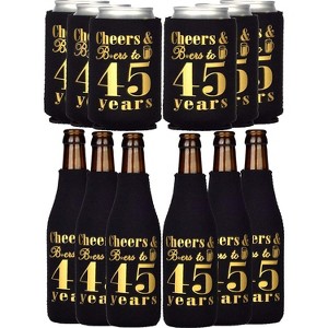 Meant2tobe 45th Birthday Can Cooler - Black - 12 Piece - 1 of 4