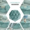Okak Modern Velvet Diamond Tufted Ottoman Coffee Table with Practical Storage,Multi-Functional Side Footrest for Bedroom,Entryway - 4 of 4