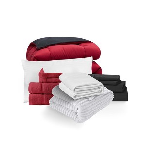 Nestl 9 PC Complete College Dorm Room Twin XL Bedding Bundle, Bed in a Bag Comforter Set - 1 of 4