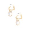 Slickblue Women's Jewelry, Oval Crystal Hoop Earrings, Push Back Closure, Night Out Style, Gold Metallic, 1.75" - 2 of 3