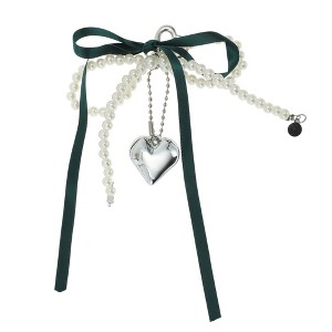 Unique Bargains Ribbon Bow Heart Handbag Charms Keychains 1 Pc - 1 of 4