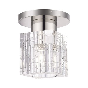 Livex Lighting Rotterdam 1 - Light Semi-Flush Mount in  Polished Nickel - 1 of 4