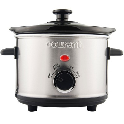 Courant 3.2 Quart Red Slow Cooker with Removabl e Ceramic Pot