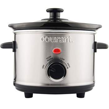Courant 1.6 Quart Mini Slow Cooker with Warm Mode, Stainless Steel