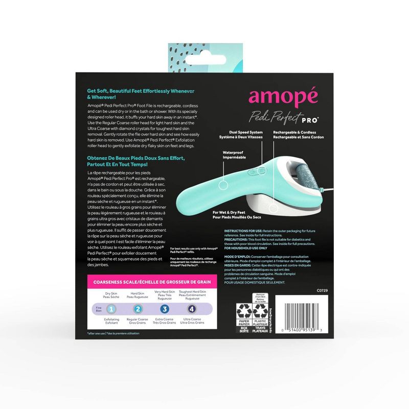 Amope Pedi Perfect Wet Dry Electronic Pedicure Foot File and Callus Remover - 1ct, 3 of 12
