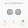 Gilded Lab-Grown Diamond Sterling Silver & 14KT Yellow Gold-Plated Silver Stud Earrings for Women, Cushion Halo Shaped, 1/4, 1/2, 1 Carat Total Weight - 2 of 4