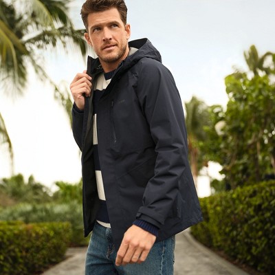 Lands' End Men's Squall Waterproof Packable Shell Rain Jacket - Medium - Radiant Navy — фото 3