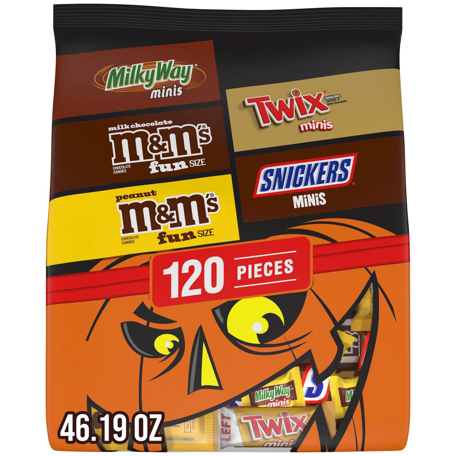 Assorted Halloween Chocolate Candy Minis and Fun Size Candy - 46.19oz/120ct