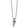 Chisel Stainless Steel Black and White Crystal Fancy Twisted Pendant on an 18" Cable Chain Necklace - 3 of 4