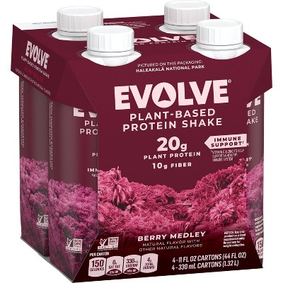 Evolve Plant-Based Protein Shake - Berry Medley - 4pk/44 fl oz