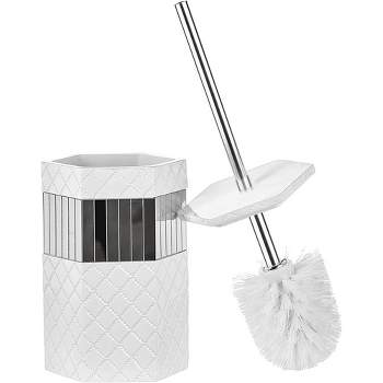 Creative Scents Quilted Mirror Toilet Brush With Holder